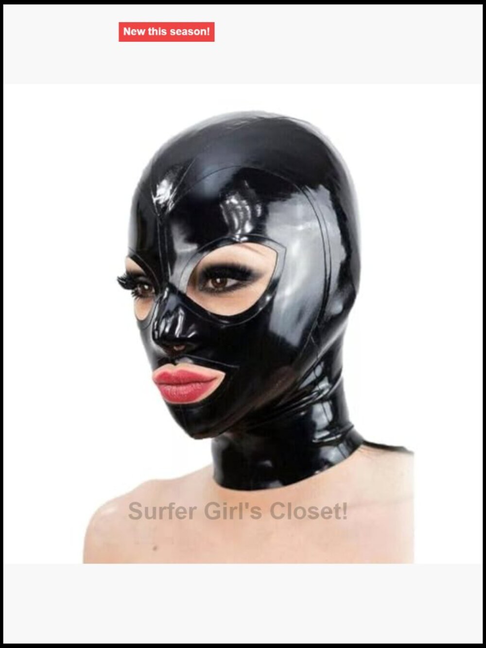 Handmade Latex Rubber Hood Mask with Back Zipper for Lovers - Picture 2 of 7